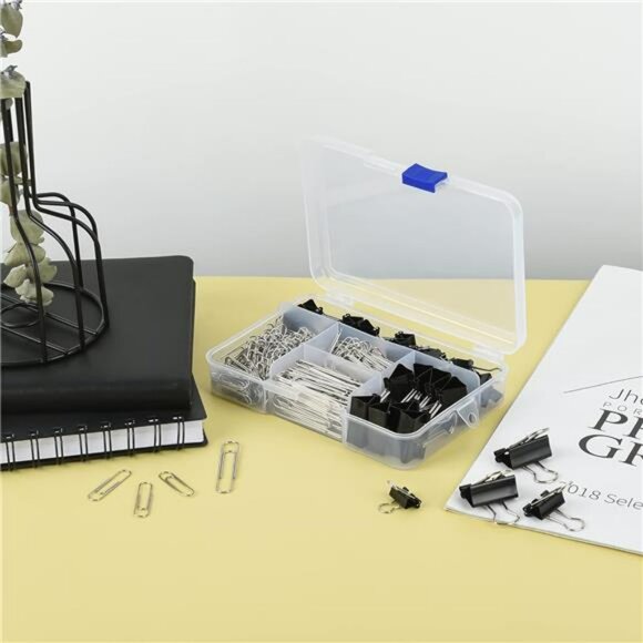 Binder clips and paper clips set 340pcs assorted sizes office school supplies bo - Picture 2 of 8